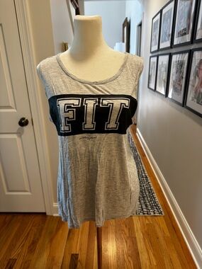Betsey Johnson Gray & Black 'FIT' Sleeveless Tank